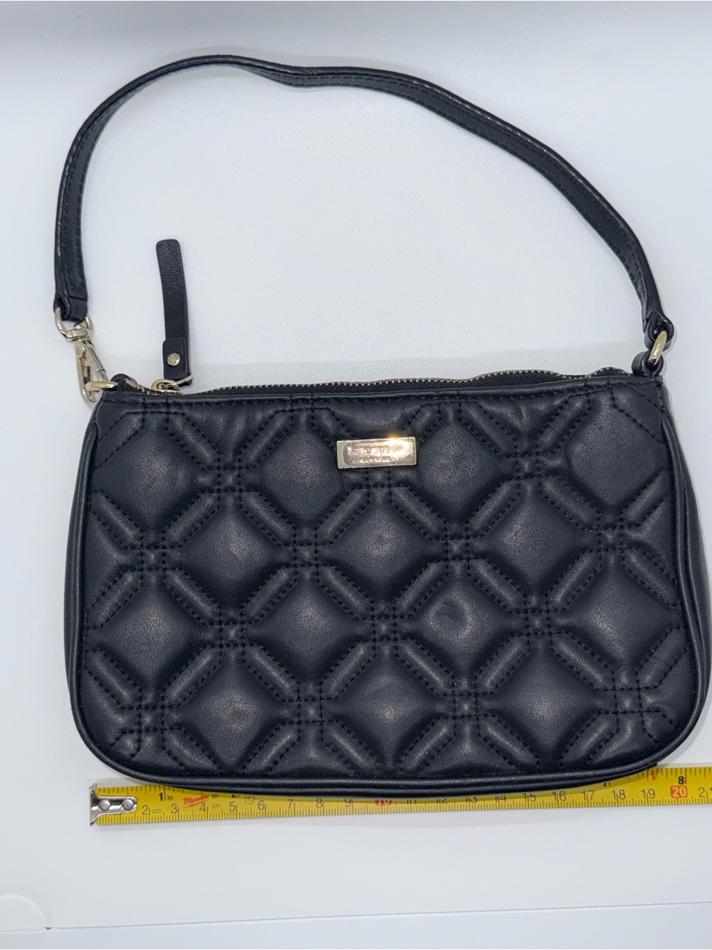 Kate Spade Black Quilted Leather Pouch Wristlet Y2K mini bag - Picture 15 of 16